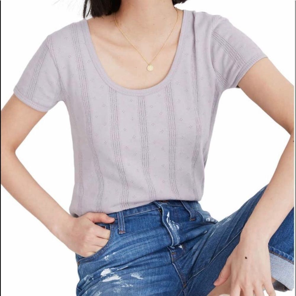 Madewell Pointelle Scoop Neck Top-XS ONLY